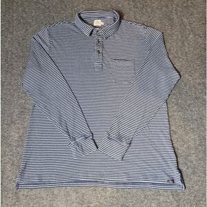 Men's Striped Polo Shirt - BlueFaherty Polo Shirt Men's Size XL Long Sleeve